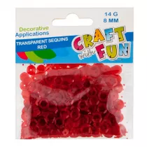 Craft with Fun Cekiny transparentne czerwone 8mm, 14g