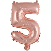 Amscan Balon foliowy mini cyfra 5 r�owe z�oto 25,5x40cm