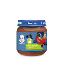 Gerber Deserek krem z jabłek i jagód dla niemowląt po 4 miesiącu 125 g