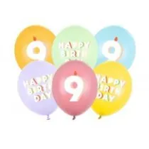 Balony 9 mix 30cm 6szt