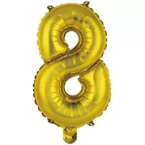 Amscan Balon foliowy mini cyfra 8 z�ota 29x40cm