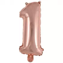 Amscan Balon foliowy mini cyfra 1 r�owe z�oto 19,5x40cm