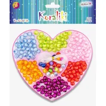Aliga Koraliki plastikowe serce 8mm 210 szt MIX