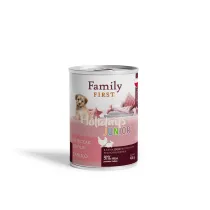 FamilyFirst Puszka dla psa, kurczak/krlik/jabko, junior, duoproteina 400 g