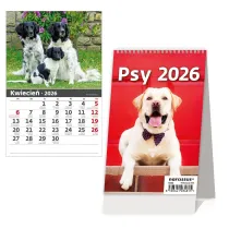 Helma Kalendarz 2026 biurkowy pionowy Psy