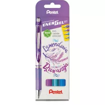 Pentel Zestaw pir EnerGel BL77 lawendowa Prowansja w etui 4 szt.