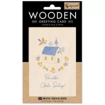 Cozywood Karnet drewniany C6 + koperta Chrzest Go��b