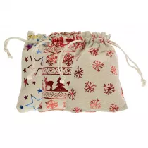 Arpex Jutowe worki na prezenty z nadrukiem 3 szt.