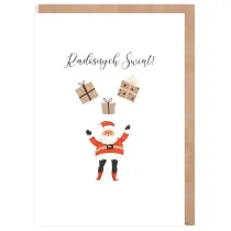 Cardie Kartka Bo�e Narodzenie Miko�aj z prezentami
