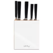 Vialli Design Zestaw 5 kutych noy w bloku Fino
