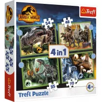 Puzzle 4w1 Grone dinozaury Trefl
