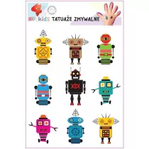Tatuae zmywalne dla dzieci Roboty All4Kids