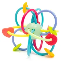 Gryzak silikonowo-plastikowy z grzechotk Baby Mix
