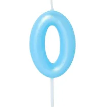 �wieczka na tort - cyferka Candy 0 niebieska 6cm