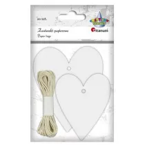 Titanum Zawieszki papierowe serca biae mix 20szt