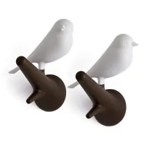 Qualy Wieszaki Ptaki brzowy/biay 10067-BN-WH