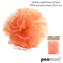 Penword Ozdoba papierowa pompon pomara�czowa 25cm