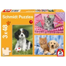 Puzzle 3x48 el. Najs�odsze zwierz�tka Schmidt
