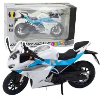 Motocykl metalowy ze wiatem i dwikiem 1:12 Leantoys