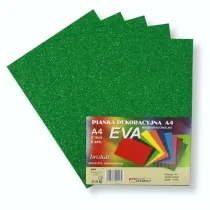 Penword Pianka brokatowa A4 Eva zielona biodegradowalna 5 szt.