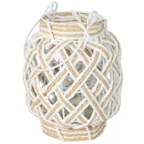 H&S Decoration Pleciony lampion ze szklanym wkadem 16xh20 cm
