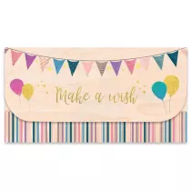 Cozywood Koperta upominkowa drewniana Urodziny balony
