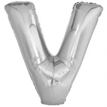 Amscan Balon foliowy litera V srebrna 78x86cm