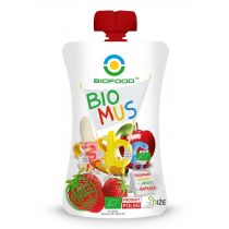 Bio Food Mus truskawkowo-bananowo-jabłkowy 90 g Bio