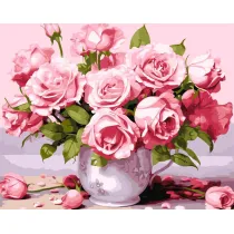 Ideyka Malowanie po numerach - R�owe r�e 40x50cm