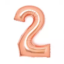 Amscan Balon foliowy cyfra 2 r�owe z�oto 51x66cm