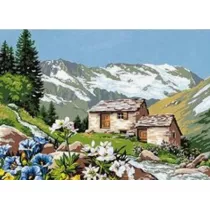 Norimpex Diamentowa mozaika Chatka w grach 30x40cm 1009988