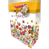 Fresh Torebka ozdobna matowa polne kwiaty 26x32x12cm