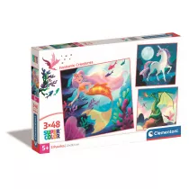 Puzzle 3x48 Super Kolor Fantastic Creatures Clementoni