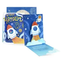 Kukartka Karnet Urodziny dzieci�ce Pop up, rakieta PU-014