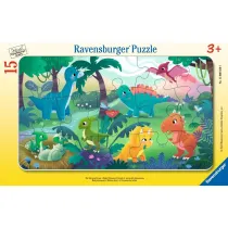 Puzzle 15 Baby Dinosaur Friends Frame Ravensburger