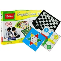 Zestaw gier 18w1 szachy magnetyczne LeanToys