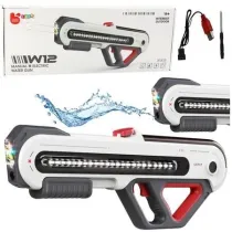 Karabin W12 elektryczny na wod LED biay 60cm Leantoys