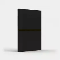 Like U Notatnik A5 Fun M czarny/cytrynowy linia