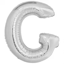 Amscan Balon foliowy litera G srebrna 74x86cm