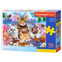 Puzzle 70 el. Kittens with Flowers Castorland