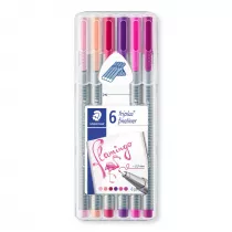 Staedtler Cienkopis trjktny Triplus FLAMINGO, 0.3 mm, 6 kolorw, w etui 6 szt.