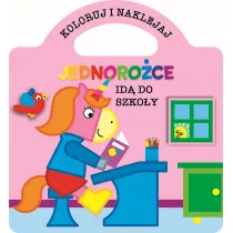 Jednoro�ce id� do szko�y. Koloruj i naklejaj