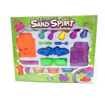 Keylucker Sand Spirit. Zestaw duży z narzędziami: 5 kubków piasku, 9 foremek, 9 narzędzi, 1 naczynie