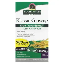 Natures Answer Korean Ginseng 500 mg - e-sze koreaski Suplement diety 50 kaps.
