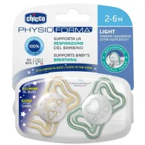 Chicco Smoczek uspokajaj�cy light silikon lumi 2-6m 2 szt.