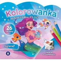 Kolorowanka z tatuaami fluo Syrenki