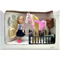 Zestaw lalka 13cm z koniem Artyk