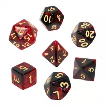 Komplet koci RPG 2-kolorowych. Karminowo-czarne Rebel