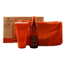 Collistar Zestaw Moisturizing Super Tanning Dry Oil SPF 6 + Restorative Moisturizing After-Sun Shower-Shampoo + Kosmetyczka