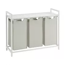 Songmics Kosz na pranie-szary 3 komory 3 x 38 l